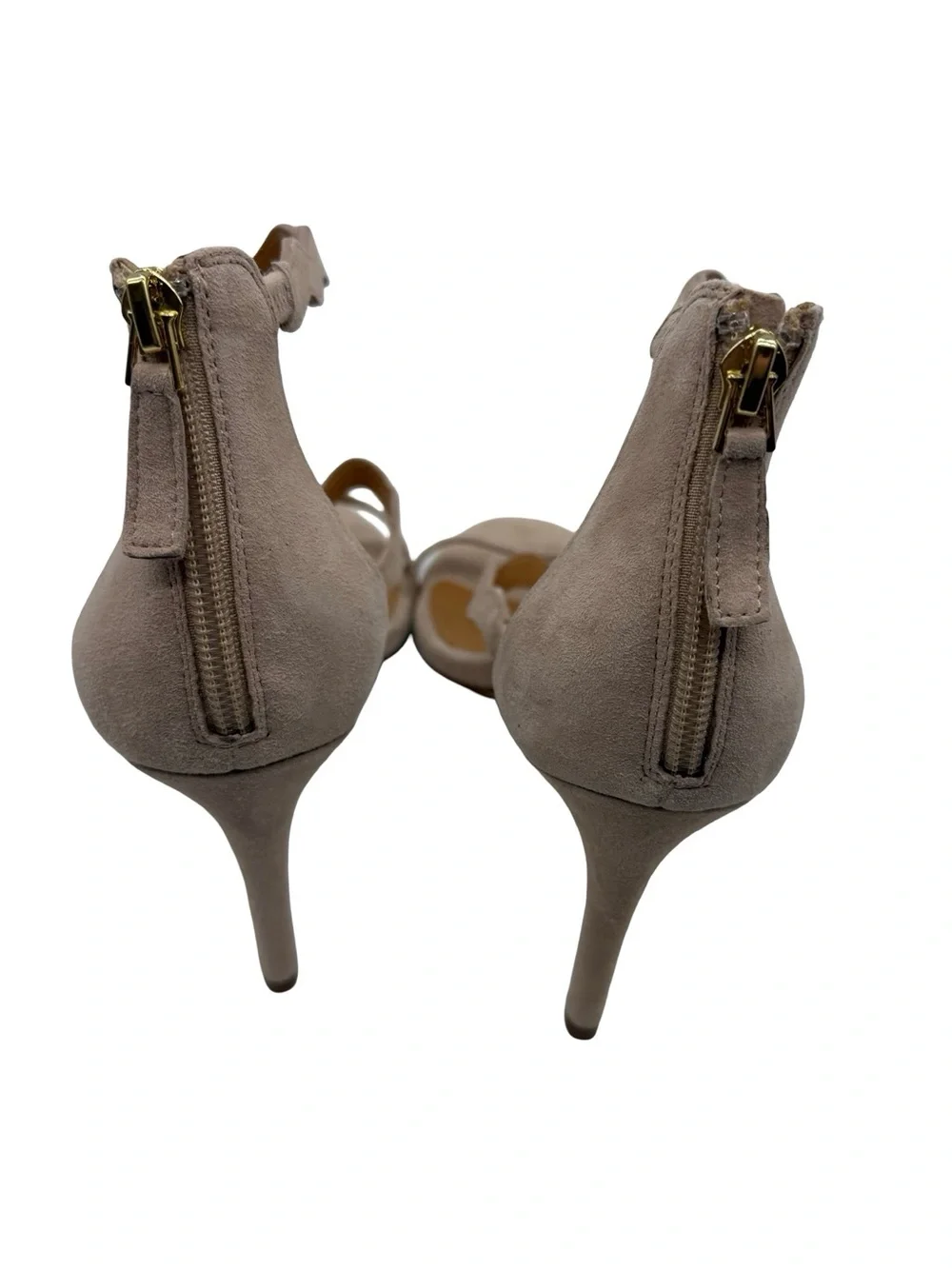 J. Crew 3 Strap Scallop Suede Leather Heel Sandal